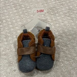 Cozy Brown and Gray Baby Shoes